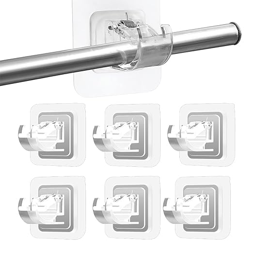 No Drilling Self Adhesive Curtain Rod Holder Hooks